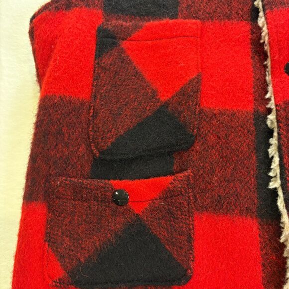 Woolrich Buffalo Check Vest/Size M/Buffalo Check/Sherpa Lined/Outdoors/Unisex - Picture 8 of 9
